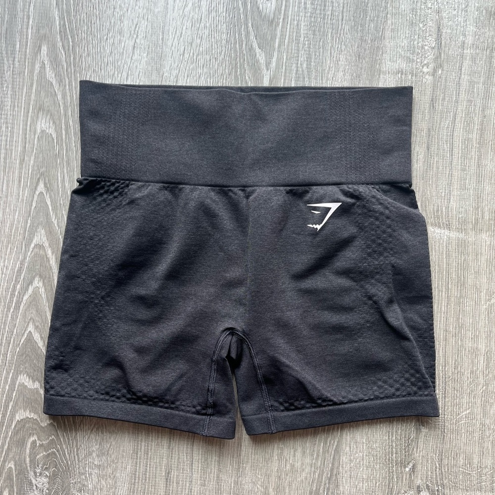 Gymshark Black Vital Seamless Shorts, Small